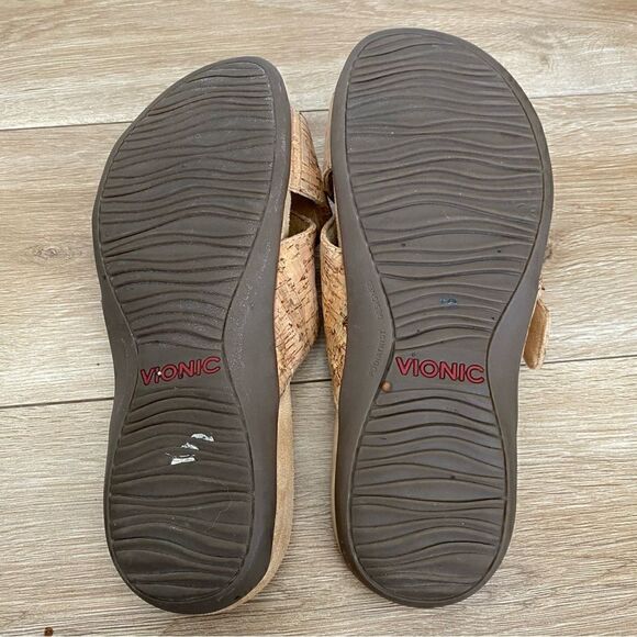 Vionic Cork Cross Strap Orthopedic Slide On Sandals Womens Size 6 - Picture 4 of 6